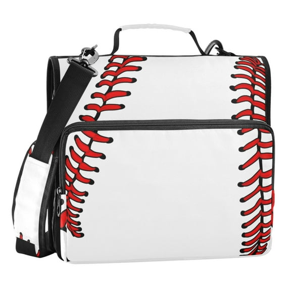 ALAZA Zipper Binder Baseball White 3 Ring Trapper Keeper File Folder Organizer Bag