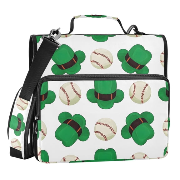 ALAZA Zipper Binder Baseball and Hat 3 Ring Trapper Keeper File Folder Organizer Bag