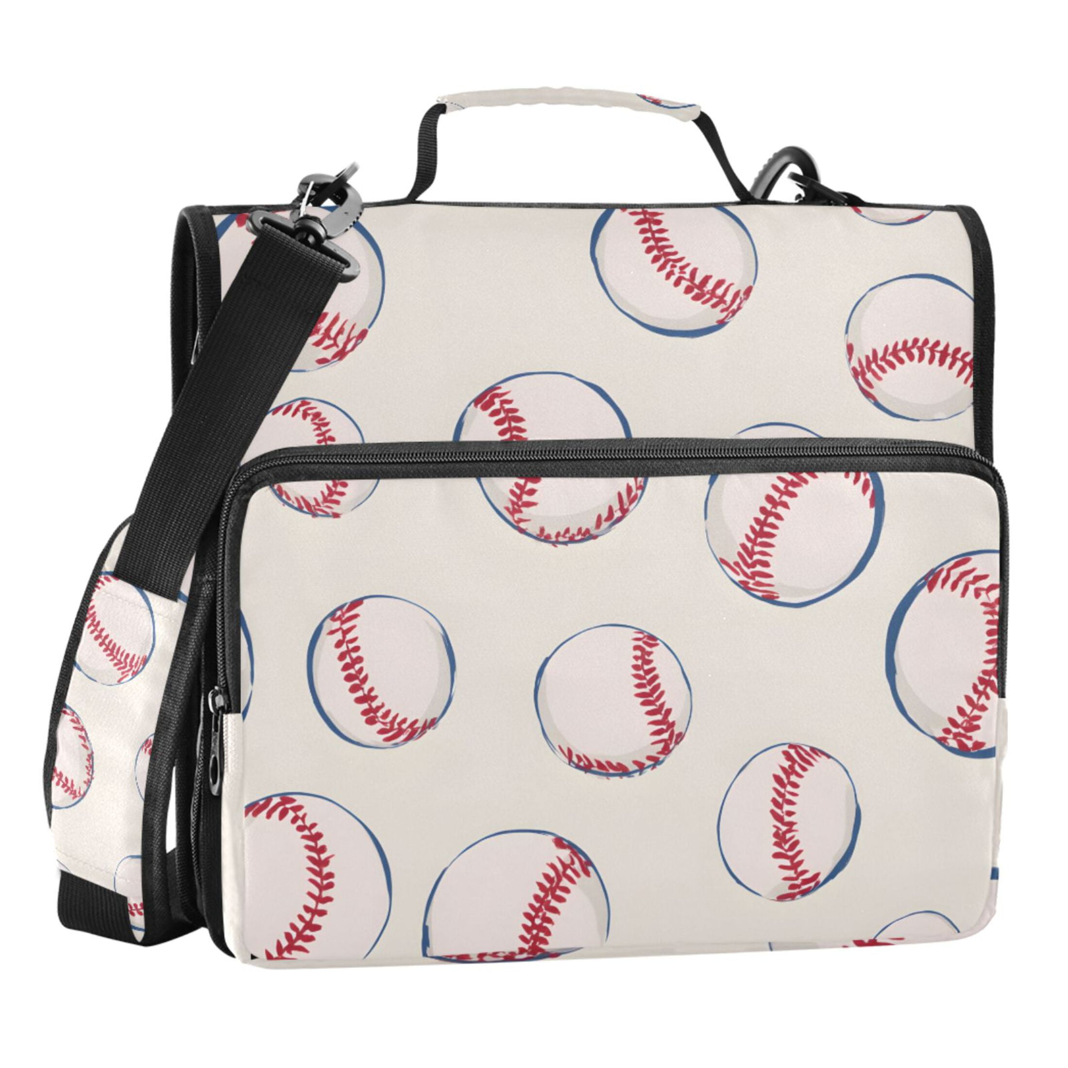 ALAZA Zipper Binder Baseballs 3 Ring Trapper Keeper File Folder Organizer Bag