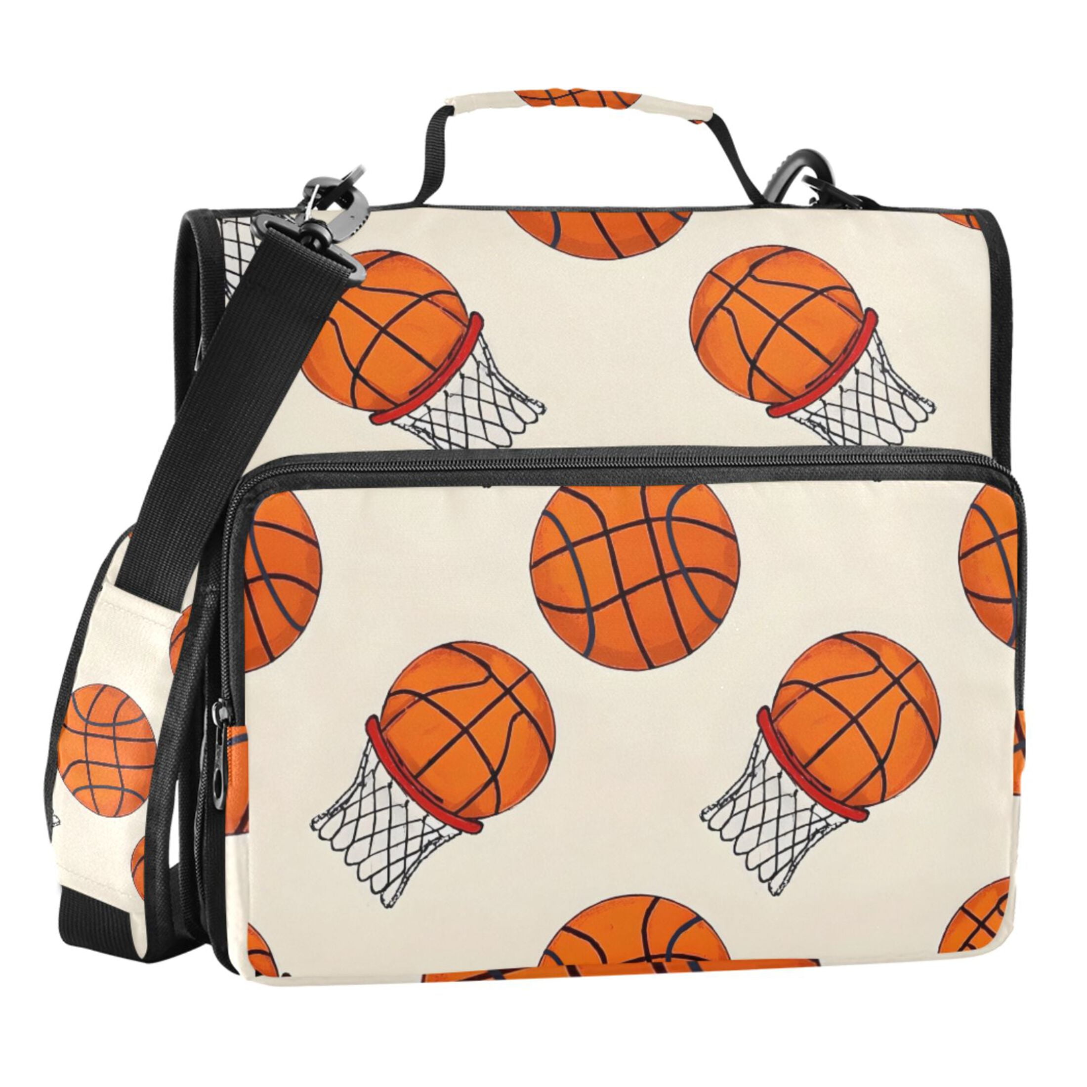 ALAZA Zipper Binder Basketball 3 Ring Trapper Keeper File Folder Organizer Bag