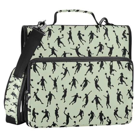 ALAZA Zipper Binder Basketball Player 2 in 3 Ring Trapper Keeper 500 Sheet Capacity File Folder Organizer Bag