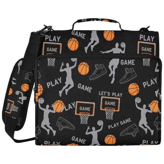 ALAZA Zipper Binder Basketball Player Pattern 2 inch 3 Ring 500 Sheet Capacity Trapper Keeper File Folder Organizer Bag