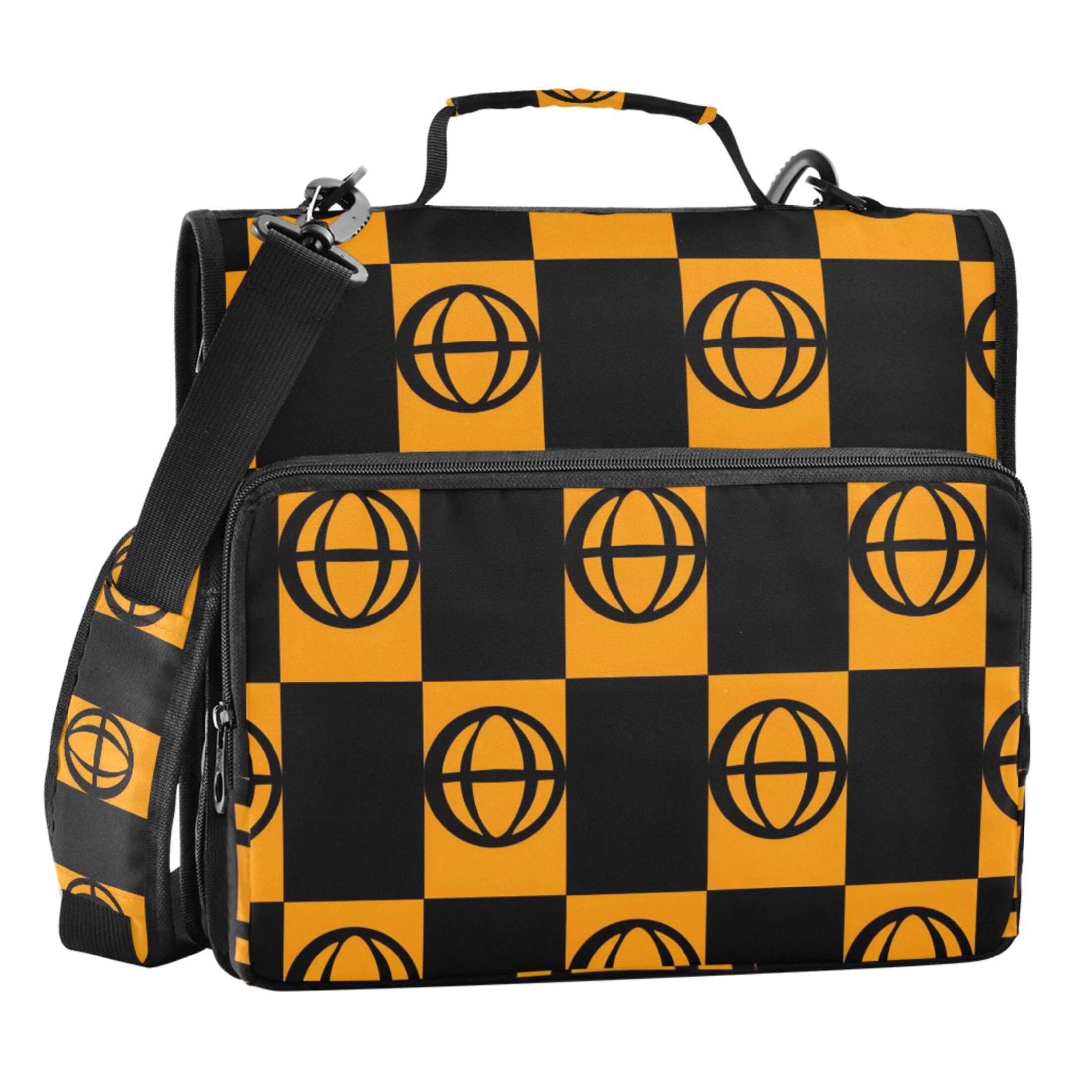 ALAZA Zipper Binder Basketballs in Checkered 3 Ring Trapper Keeper File Folder Organizer Bag