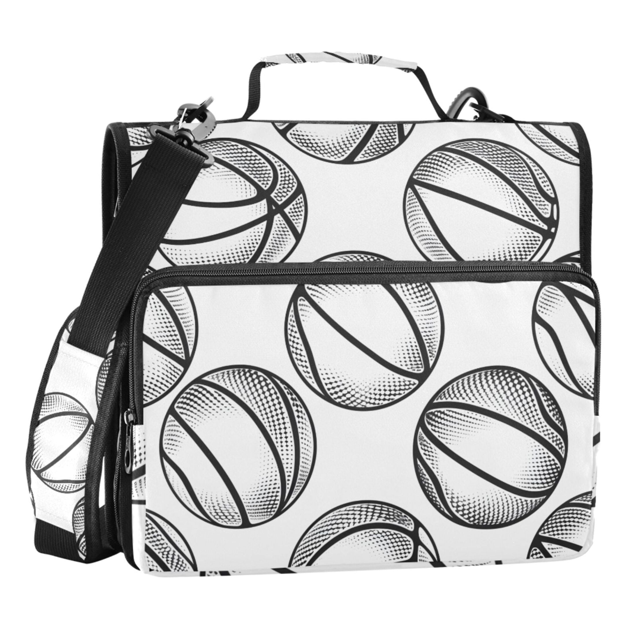 ALAZA Zipper Binder Basketballs-z1 3 Ring Trapper Keeper File Folder Organizer Bag