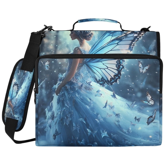 ALAZA Zipper Binder Beautiful Butterfly with Wing Pattern 2 inch 3 Ring 500 Sheet Capacity Trapper Keeper File Folder Organizer Bag