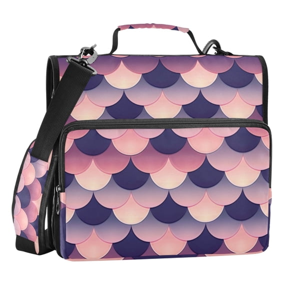ALAZA Zipper Binder Beautiful Fish Scales 3 Ring Trapper Keeper File Folder Organizer Bag