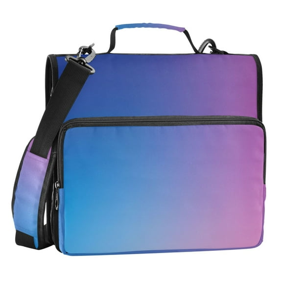 ALAZA Zipper Binder Blue Gradient-z1 3 Ring Trapper Keeper File Folder Organizer Bag