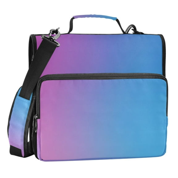 ALAZA Zipper Binder Blue Gradient-z2 3 Ring Trapper Keeper File Folder Organizer Bag