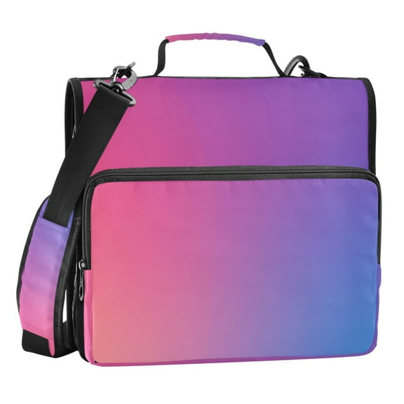 ALAZA Zipper Binder Blue Gradient-z8 3 Ring Trapper Keeper File Folder Organizer Bag