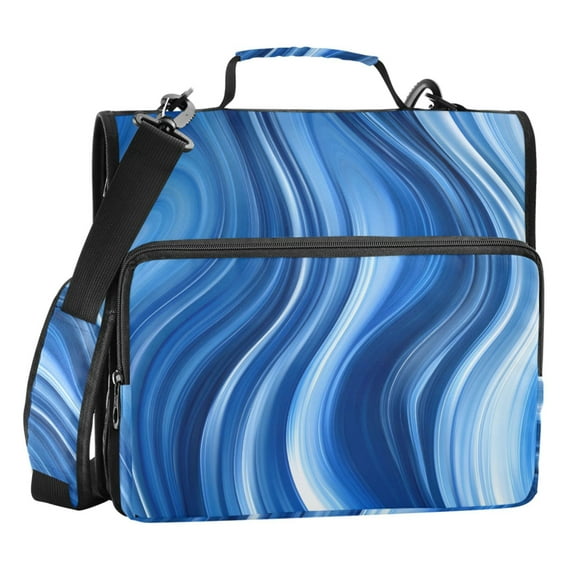 ALAZA Zipper Binder Blue Liquid 3 Ring Trapper Keeper File Folder Organizer Bag