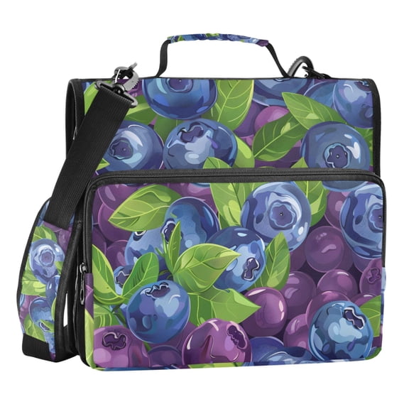 ALAZA Zipper Binder Blueberries Berries 3 Ring Trapper Keeper File Folder Organizer Bag