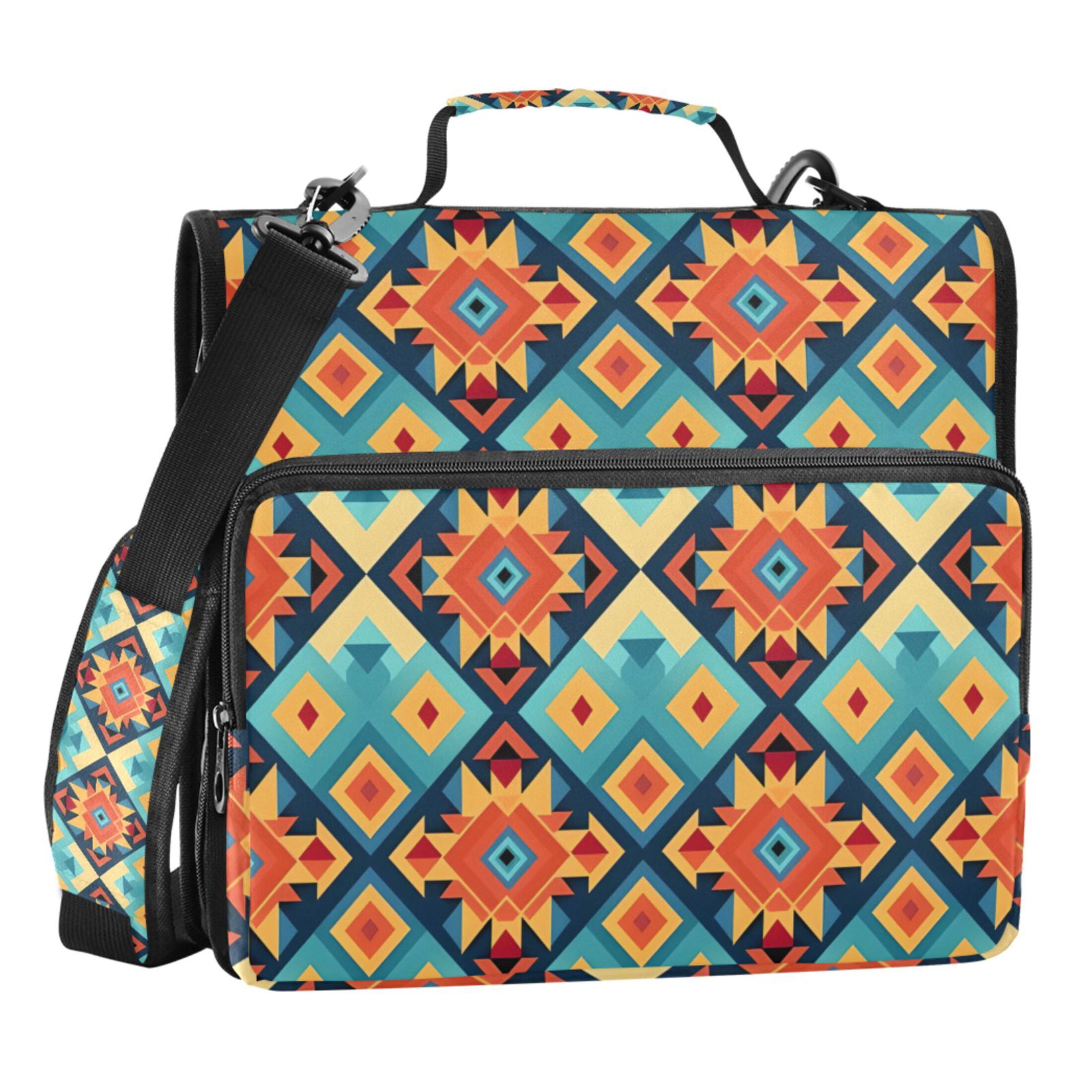 ALAZA Zipper Binder Bohomia Retro Print 3 Ring Trapper Keeper File Folder Organizer Bag