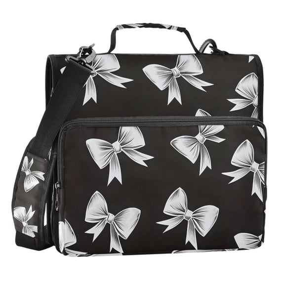 ALAZA Zipper Binder Bow 1.5 inch 3 Ring Trapper Keeper 500 Sheet Capacity File Folder School Organizer