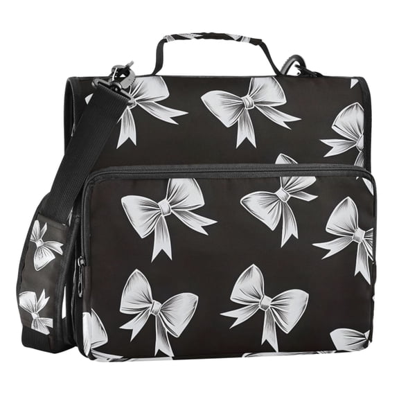 ALAZA Zipper Binder Bow 1.5 inch 3 Ring Trapper Keeper 500 Sheet Capacity File Folder School Organizer