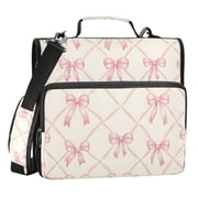 ALAZA Zipper Binder Bows Checkered 1.5 inch 3 Ring 500 Sheet Capacity Trapper Keeper File Folder School Organizer
