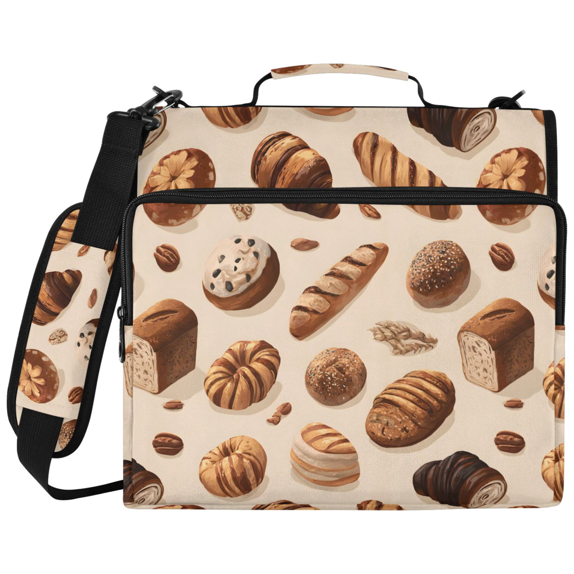 ALAZA Zipper Binder Breads Pattern 2 inch 3 Ring 500 Sheet Capacity ...