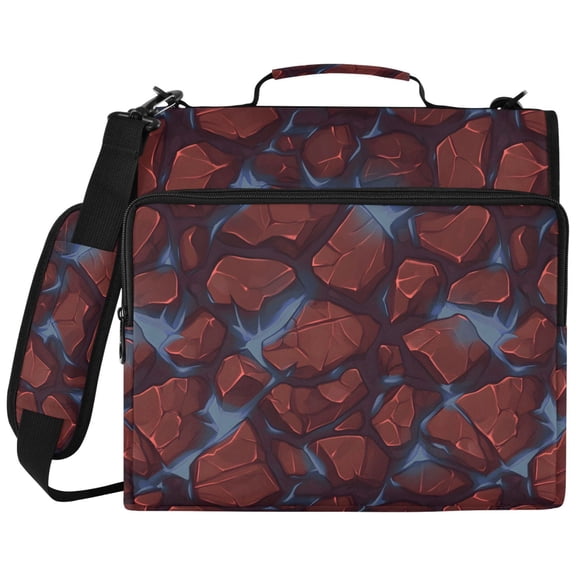 ALAZA Zipper Binder Brown Texture Stone Pattern 2 inch 3 Ring 500 Sheet Capacity Trapper Keeper File Folder Organizer Bag