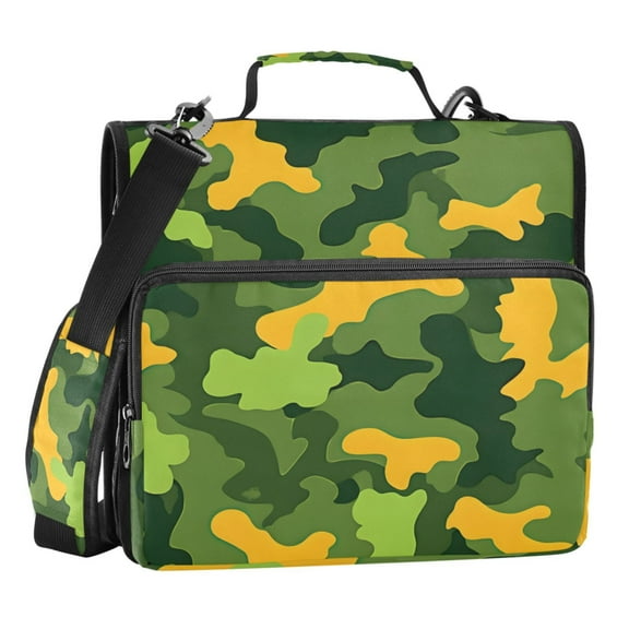 ALAZA Zipper Binder Camouflage Green-a2 3 Ring Trapper Keeper File Folder Organizer Bag