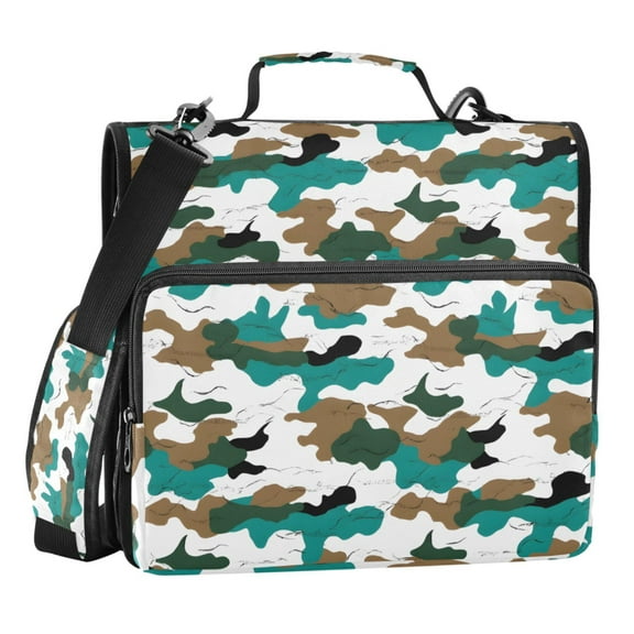 ALAZA Zipper Binder Camouflage Green-c2 3 Ring Trapper Keeper File Folder Organizer Bag