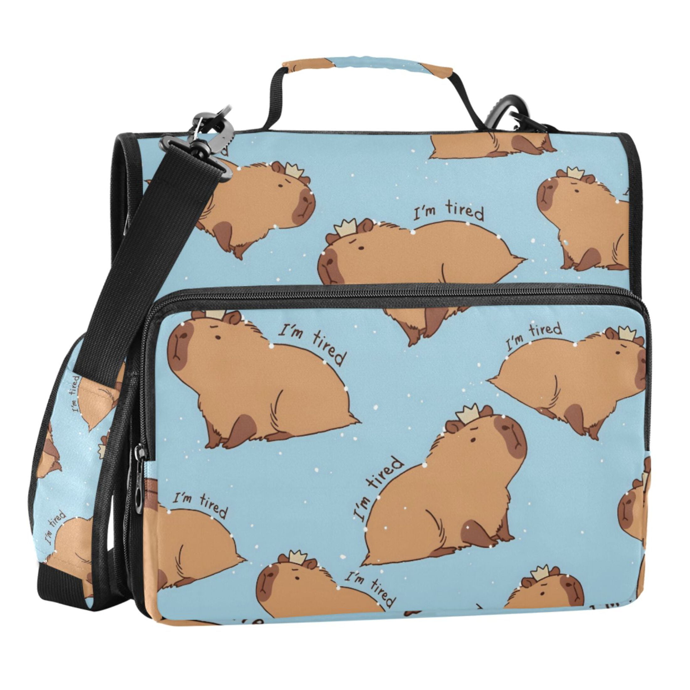 ALAZA Zipper Binder Capybara Animals 3 Ring Trapper Keeper File Folder Organizer Bag