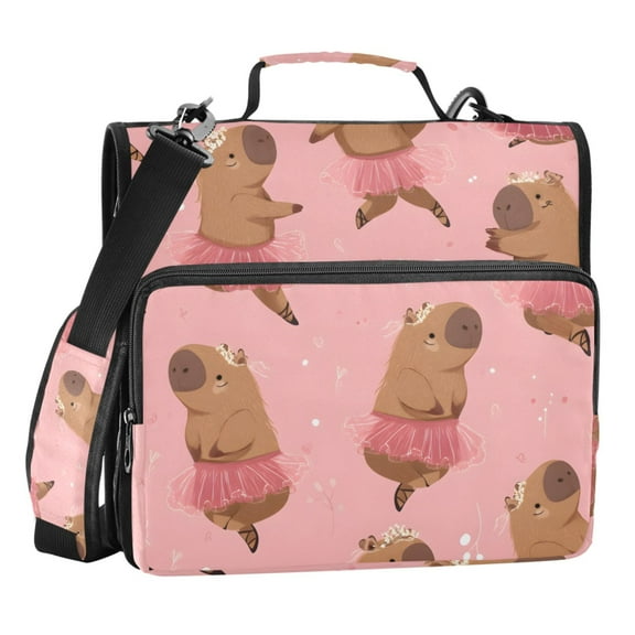 ALAZA Zipper Binder Capybara Dancing 3 Ring Trapper Keeper File Folder Organizer Bag