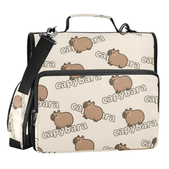 ALAZA Zipper Binder Capybaras Cute 3 Ring Trapper Keeper File Folder Organizer Bag