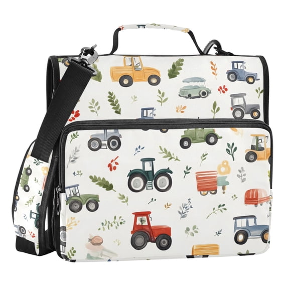 ALAZA Zipper Binder Car Cartoon 3 Ring Trapper Keeper File Folder Organizer Bag