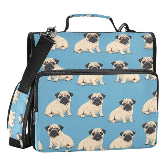 ALAZA Zipper Binder Cartoon Bulldog 3 Ring Trapper Keeper File Folder Organizer Bag