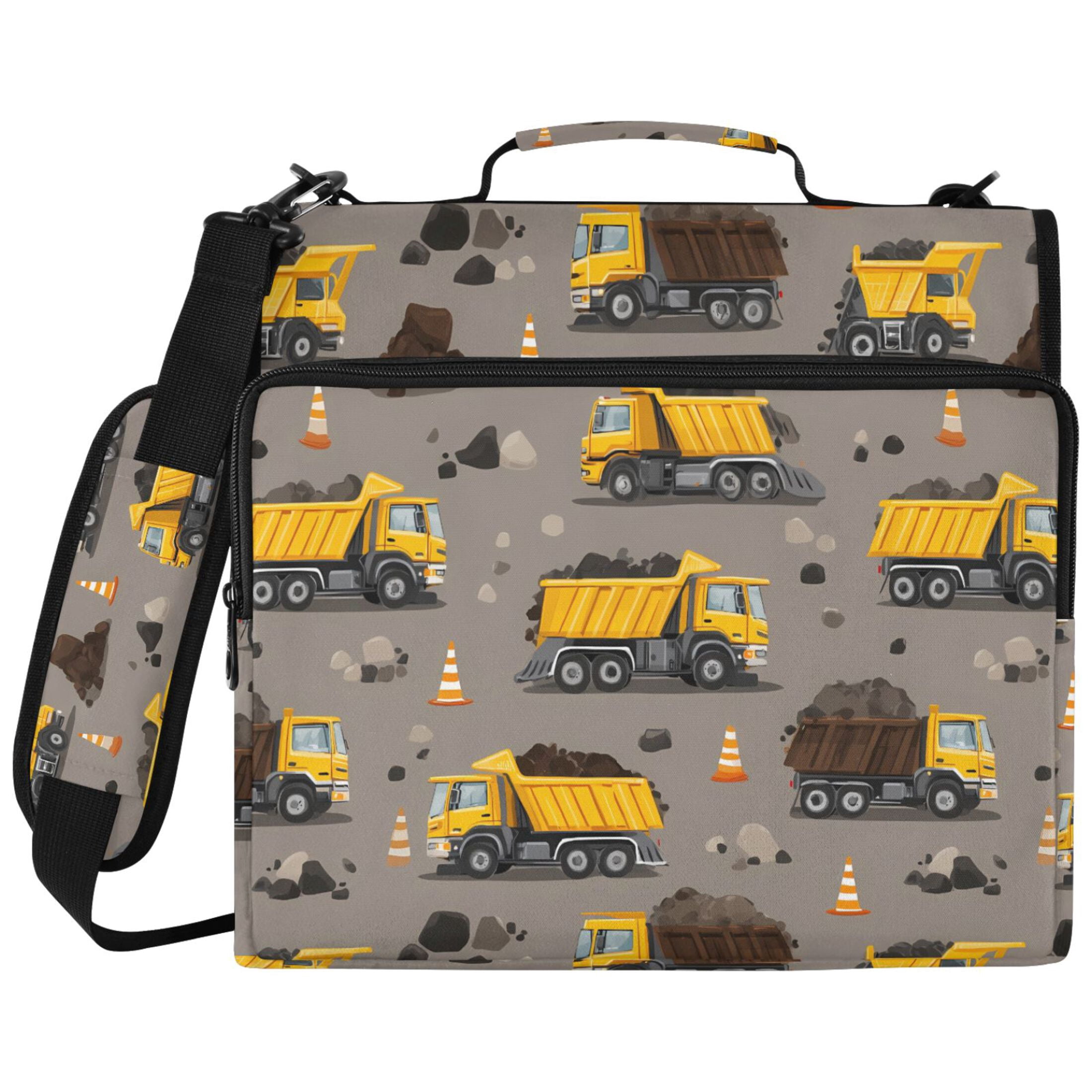 ALAZA Zipper Binder Cartoon Bulldozer Engineering Vehicles Pattern 2 ...