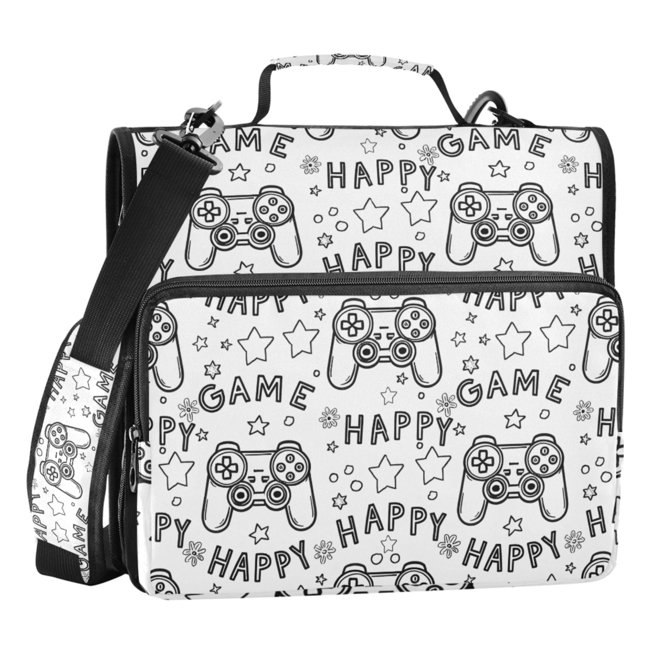 ALAZA Zipper Binder Cartoon Gamepad 3 Ring Trapper Keeper File Folder Organizer Bag