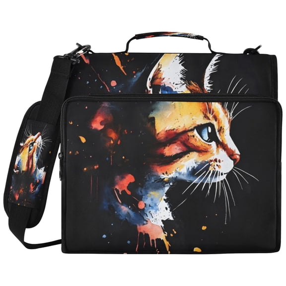 ALAZA Zipper Binder Cat Pattern 2 inch 3 Ring 500 Sheet Capacity Trapper Keeper File Folder Organizer Bag