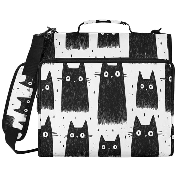 ALAZA Zipper Binder Cat Pattern 2 inch 3 Ring 500 Sheet Capacity Trapper Keeper File Folder Organizer Bag