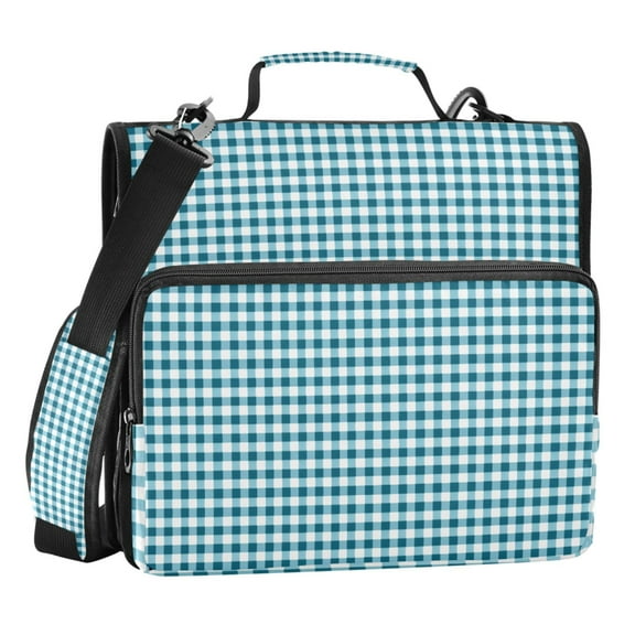 ALAZA Zipper Binder Checkered Grid-c6 3 Ring Trapper Keeper File Folder Organizer Bag