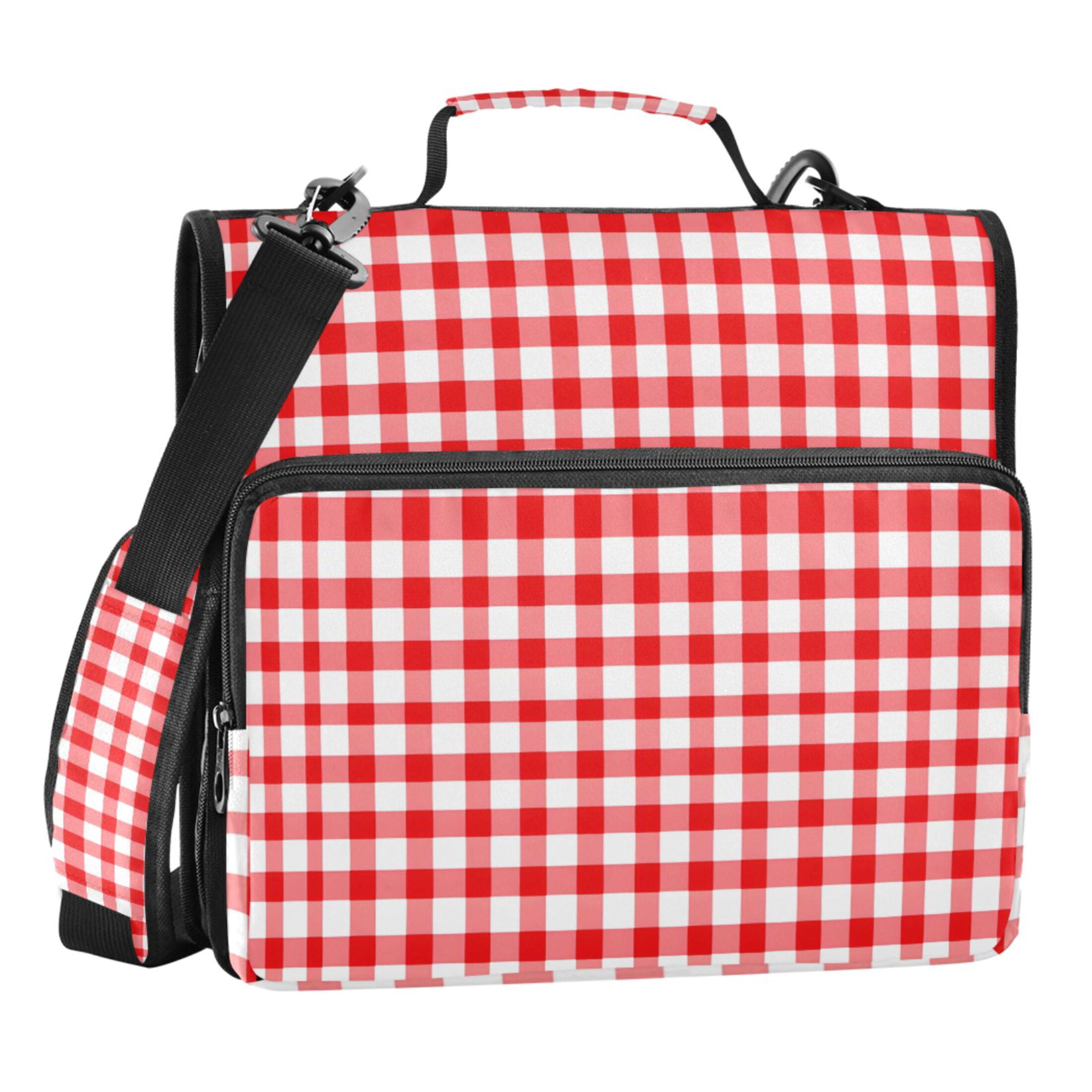 ALAZA Zipper Binder Checkered Grid-d3 3 Ring Trapper Keeper File Folder Organizer Bag
