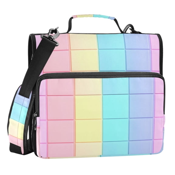 ALAZA Zipper Binder Checkered Plaid-a6 3 Ring Trapper Keeper File Folder Organizer Bag