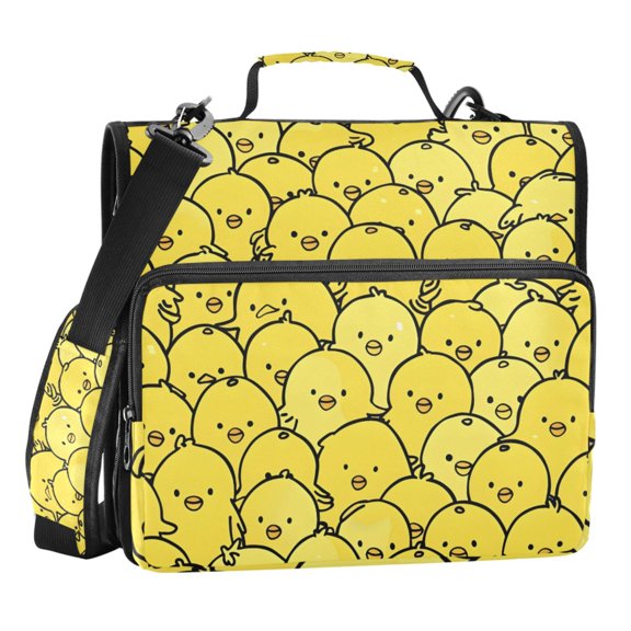ALAZA Zipper Binder Chickens Yellow 3 Ring Trapper Keeper File Folder Organizer Bag