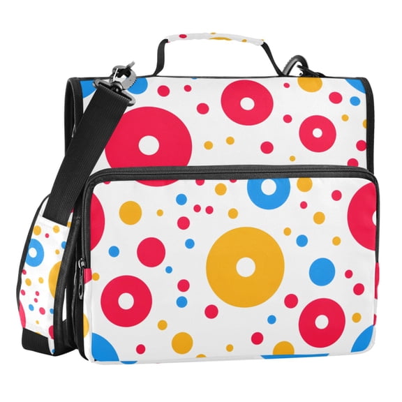 ALAZA Zipper Binder Circle Polka Dots 3 Ring Trapper Keeper File Folder Organizer Bag