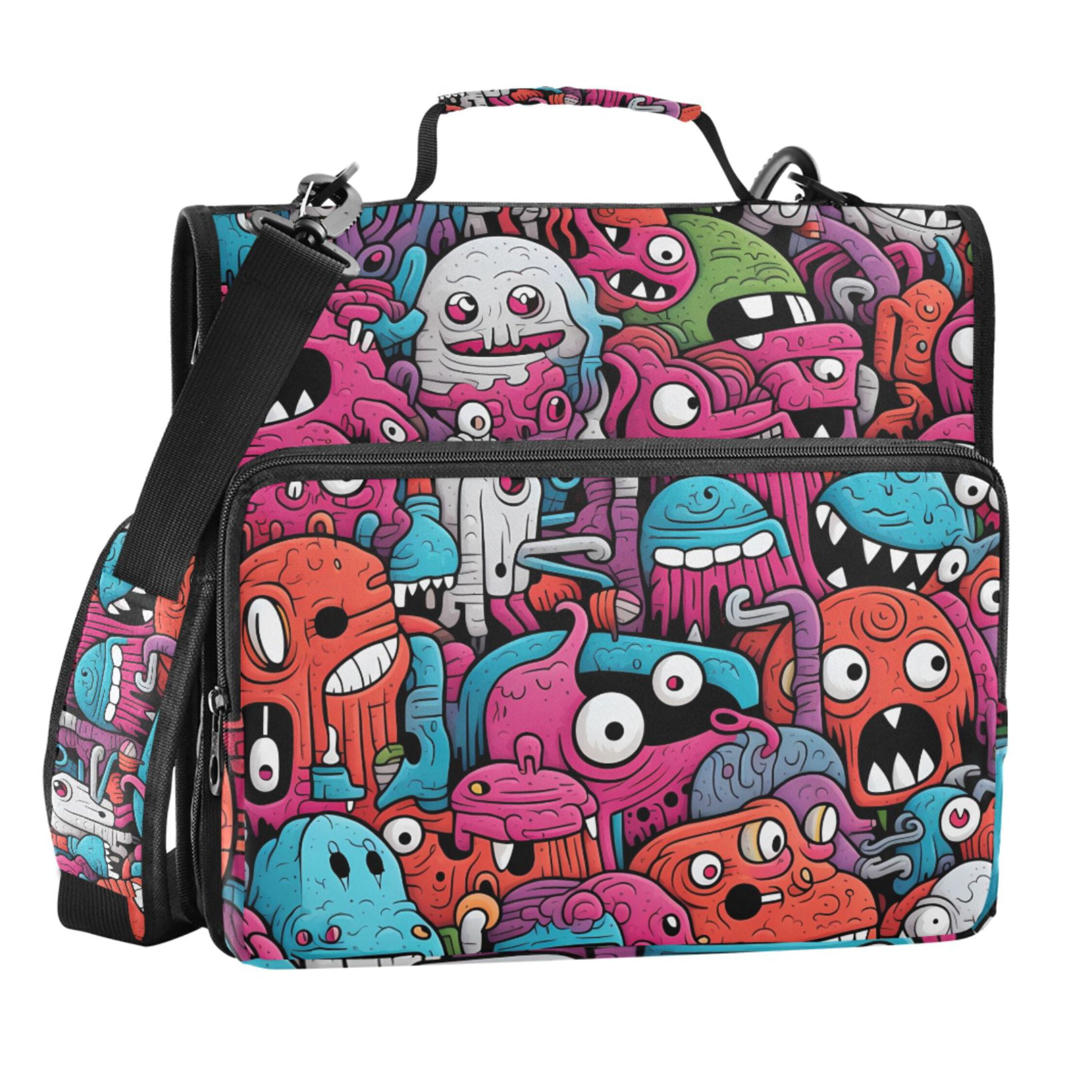 ALAZA Zipper Binder Colorful Animals 3 Ring Trapper Keeper File Folder Organizer Bag