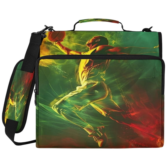 ALAZA Zipper Binder Cool Basketball Player Pattern 2 inch 3 Ring 500 Sheet Capacity Trapper Keeper File Folder Organizer Bag