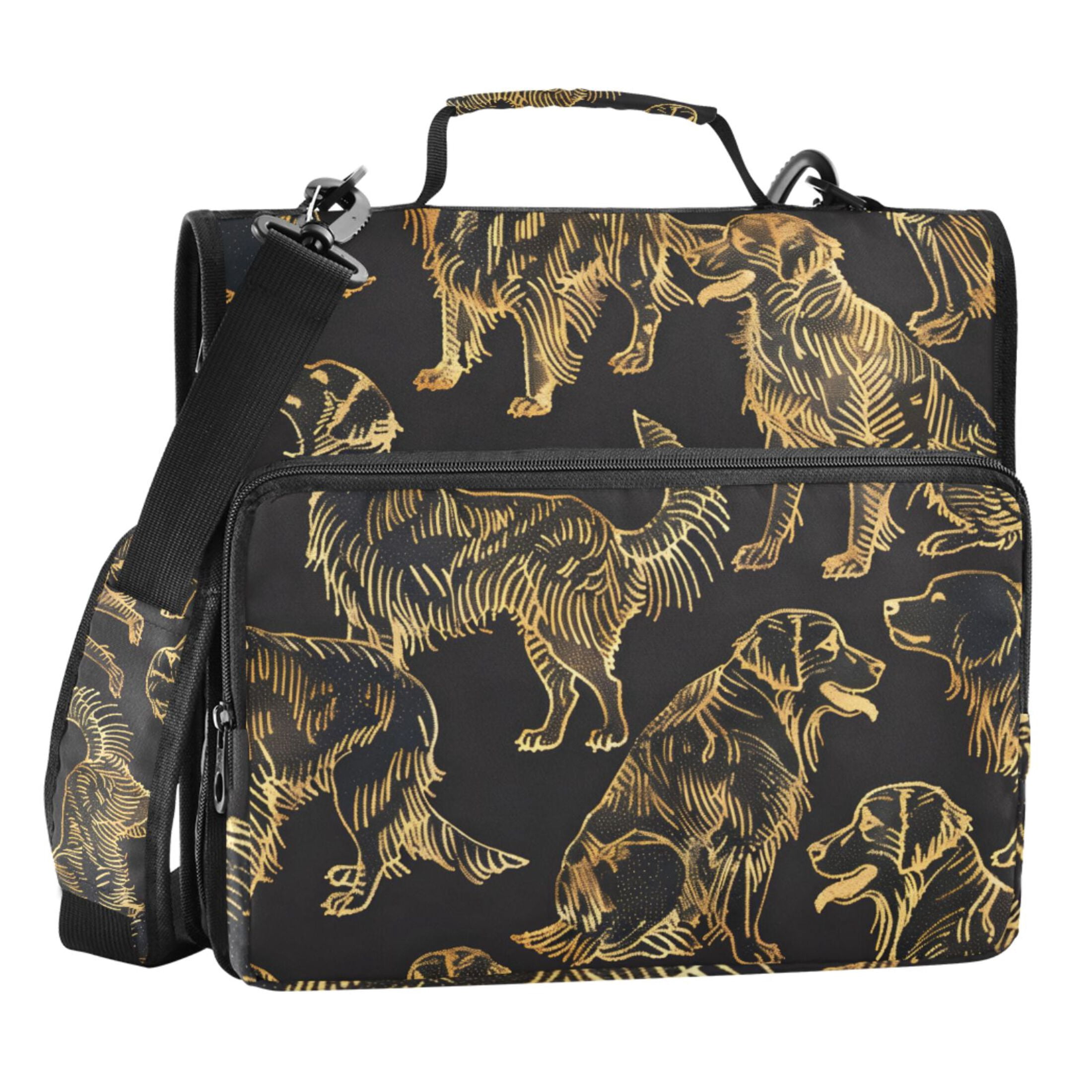 ALAZA Zipper Binder Cool Golden Retriever 3 Ring Trapper Keeper File Folder Organizer Bag