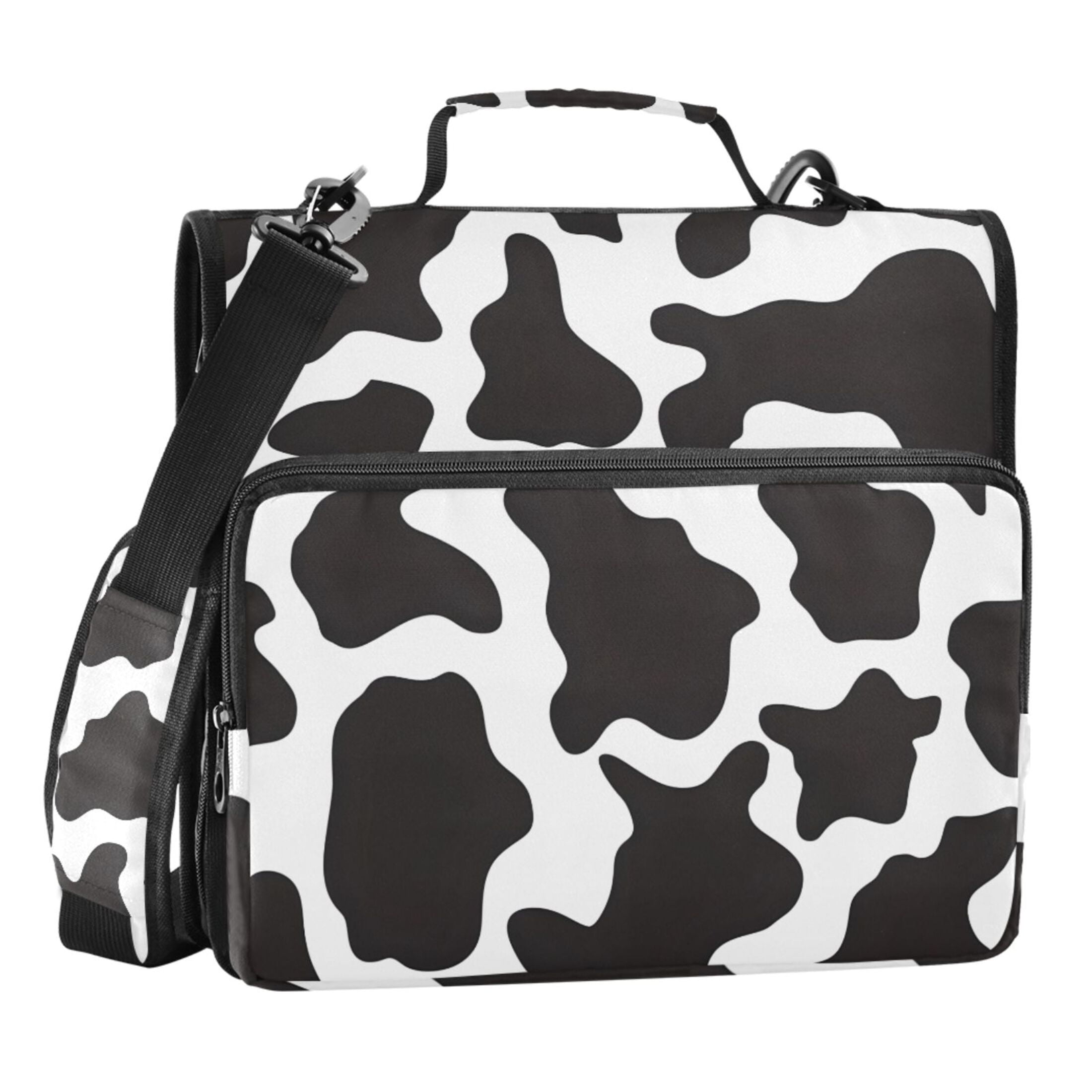 ALAZA Zipper Binder Cow Print 3 Ring Trapper Keeper File Folder Organizer Bag
