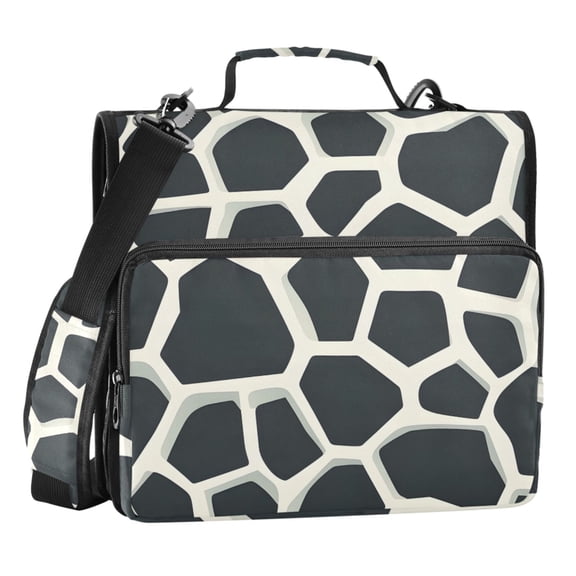 ALAZA Zipper Binder Cow Print 3 Ring Trapper Keeper File Folder Organizer Bag