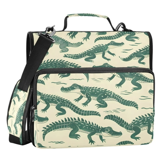 ALAZA Zipper Binder Crocodiles 3 Ring Trapper Keeper File Folder Organizer Bag