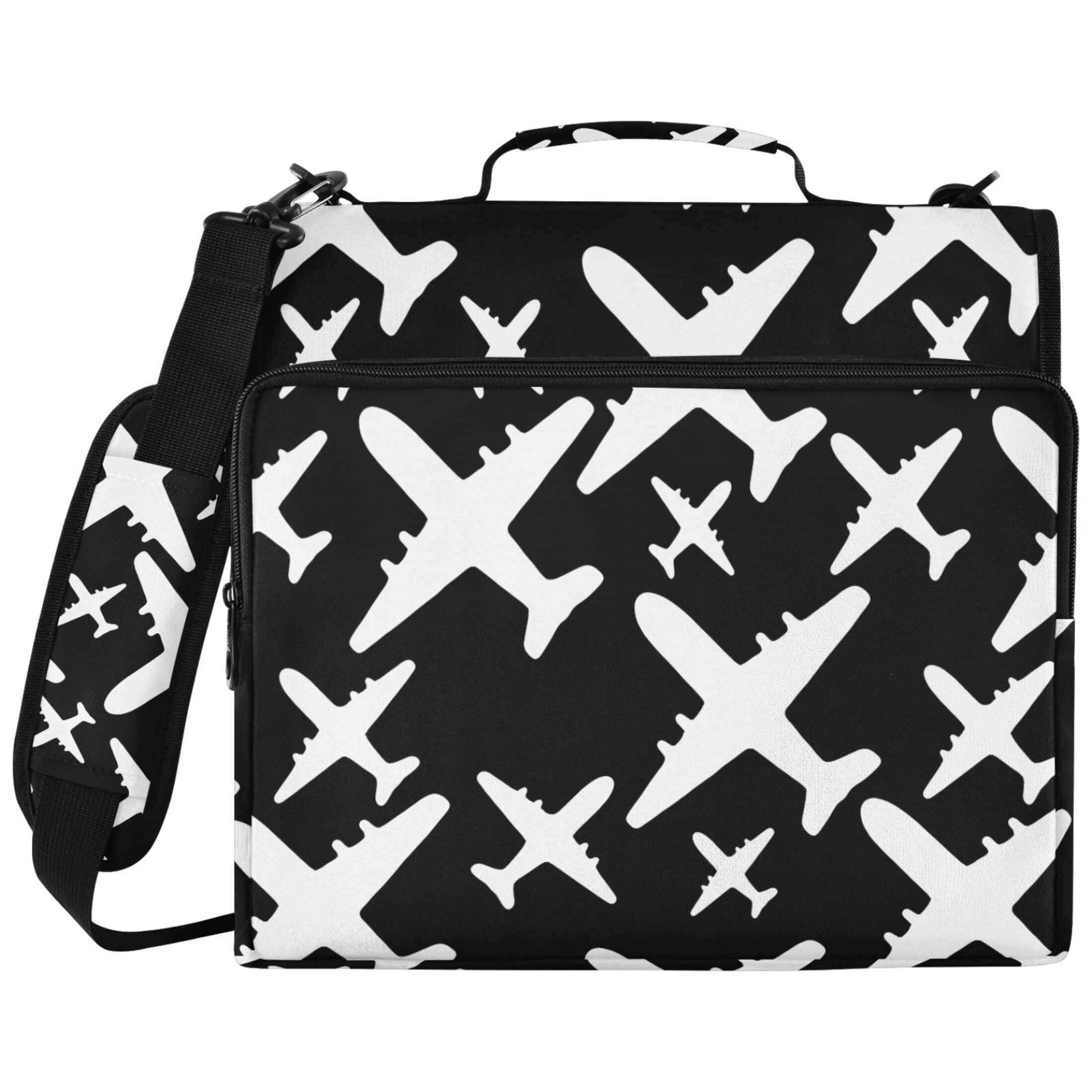 ALAZA Zipper Binder Cute Airplane Pattern 2 inch 3 Ring 500 Sheet Capacity Trapper Keeper File Folder Organizer Bag