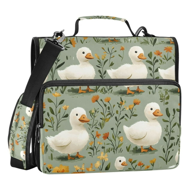 ALAZA Zipper Binder Cute Cartoon Duck 3 Ring Trapper Keeper File Folder ...