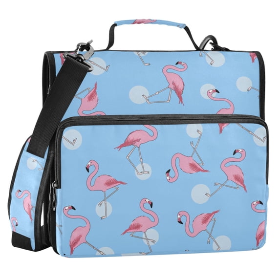 ALAZA Zipper Binder Cute Flamingo 2 in 3 Ring Trapper Keeper 500 Sheet ...