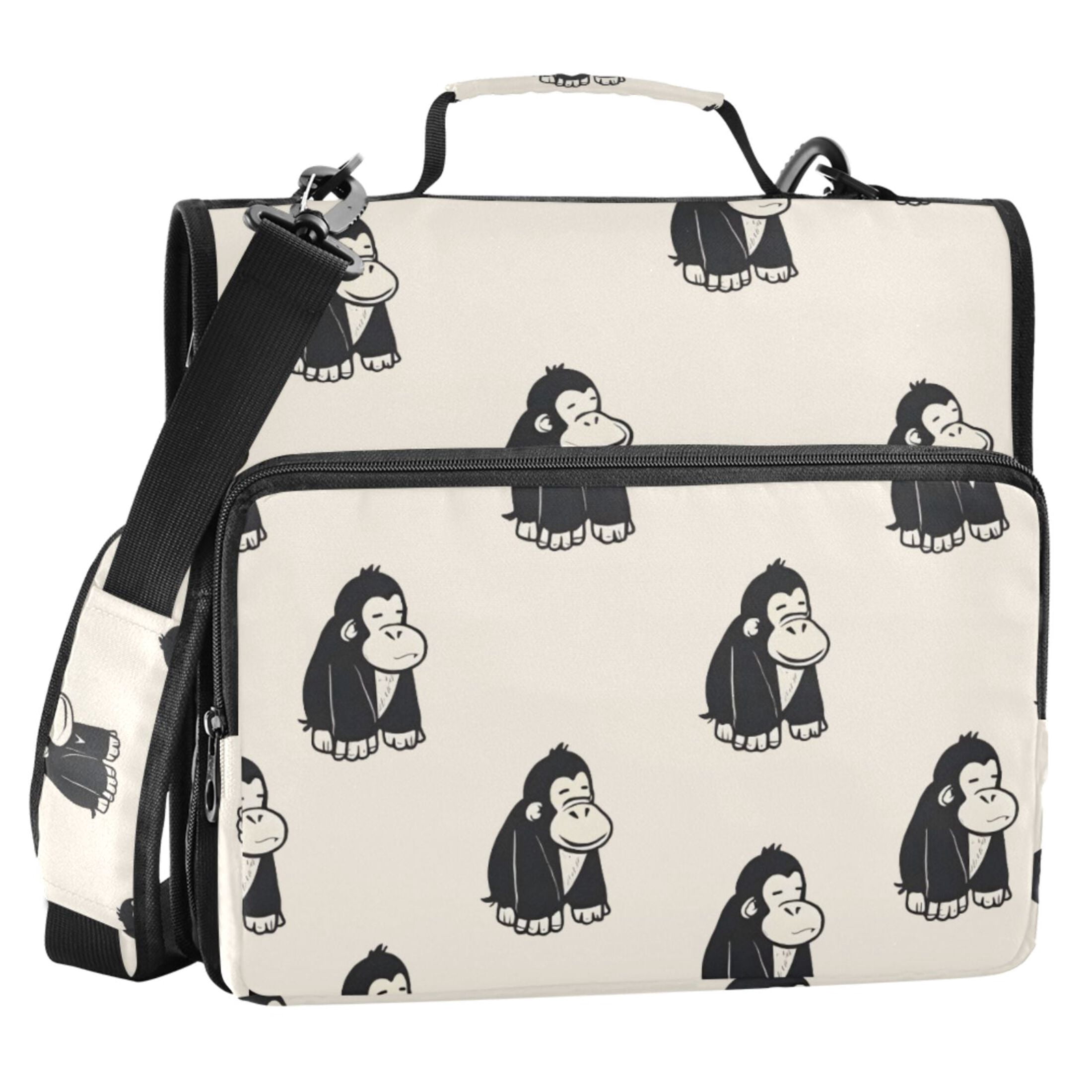 ALAZA Zipper Binder Cute Gorilla 2 in 3 Ring Trapper Keeper 500 Sheet ...