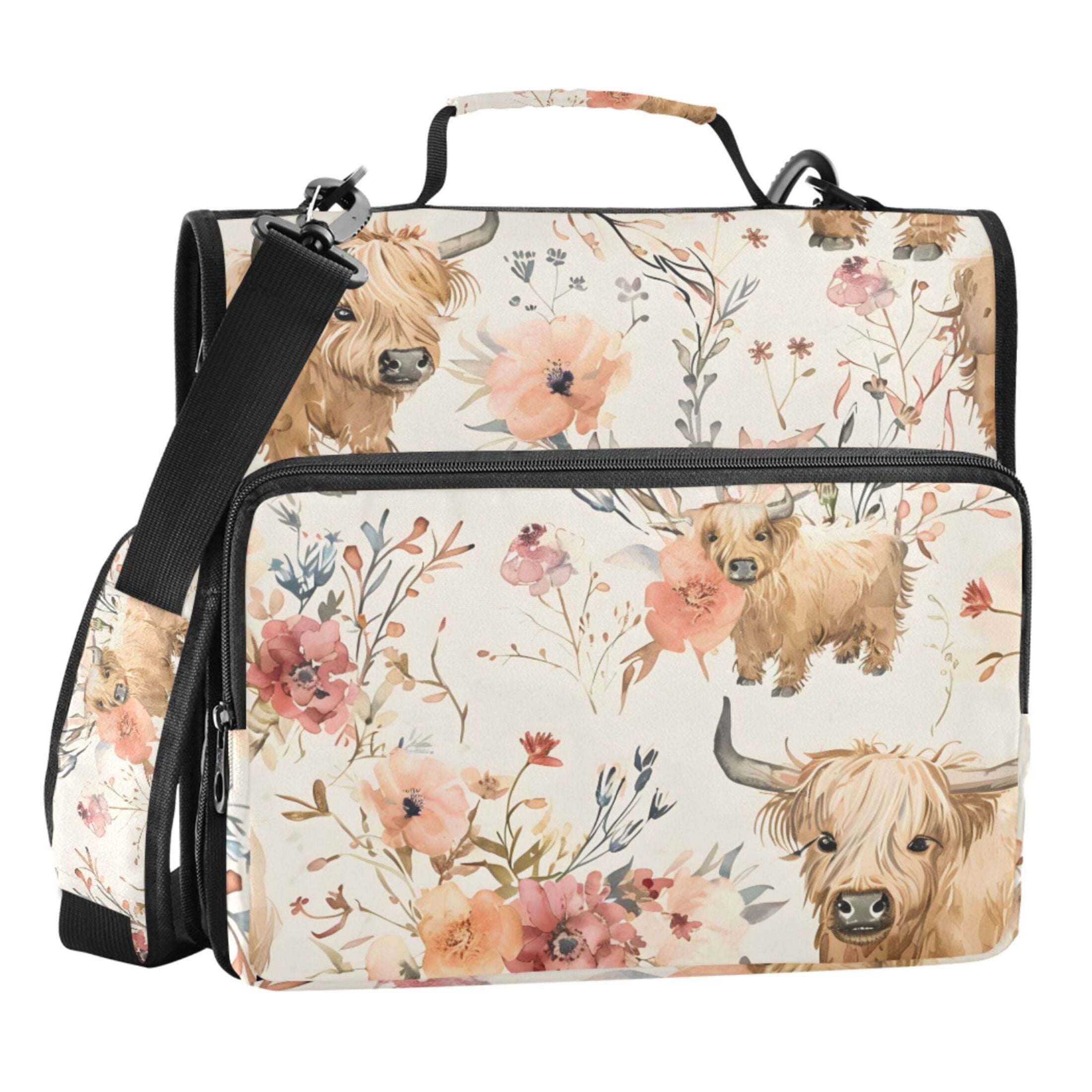 ALAZA Zipper Binder Cute Highland Cows 1.5 inch 3 Ring Trapper