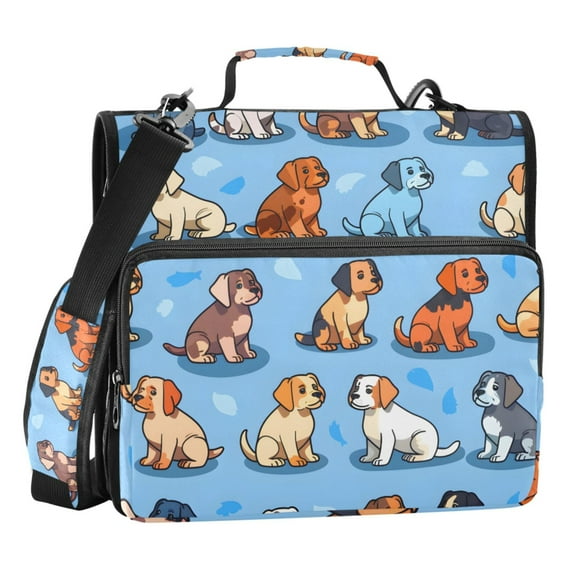 ALAZA Zipper Binder Cute Pug Dog 3 Ring Trapper Keeper File Folder Organizer Bag