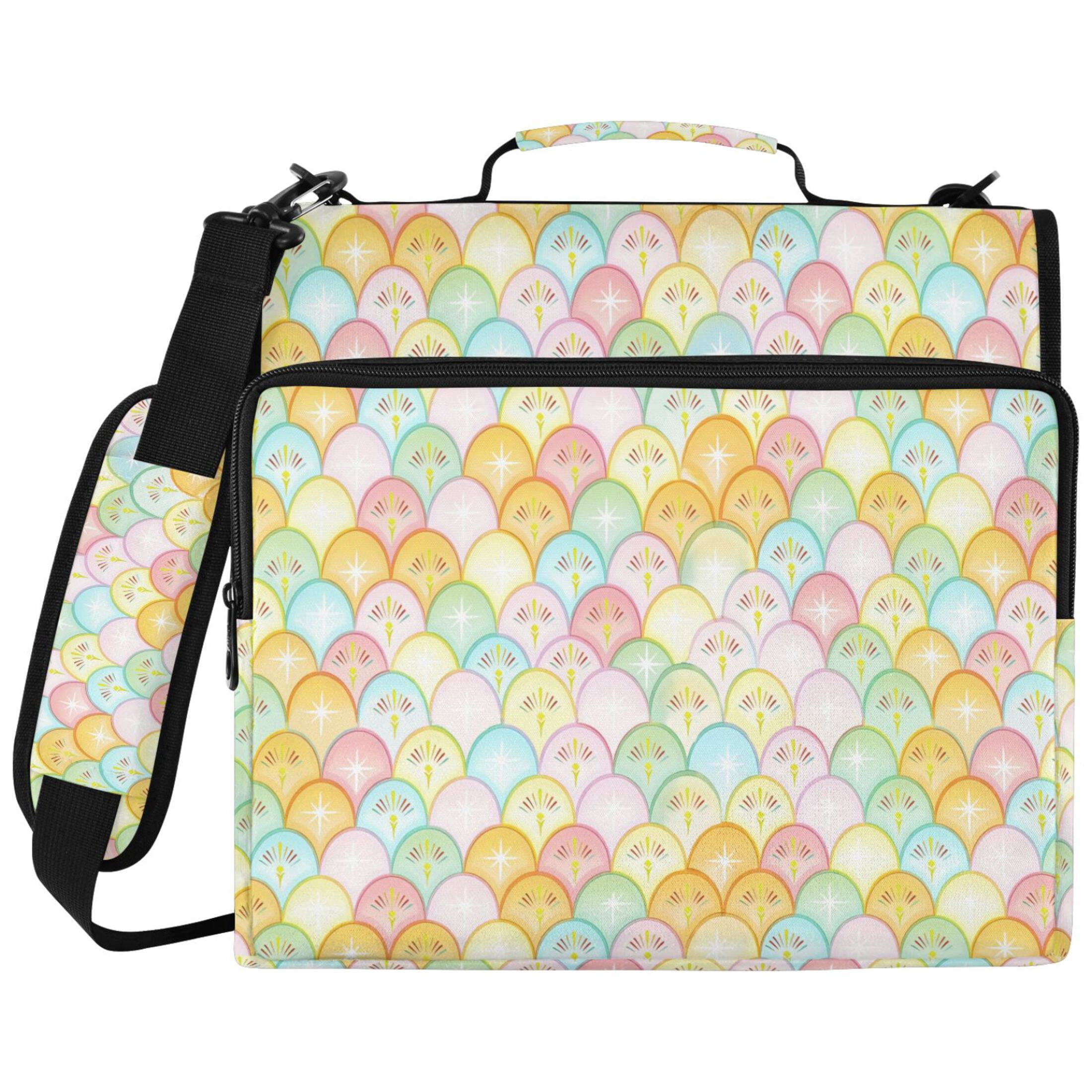 ALAZA Zipper Binder Cute Scale Pattern 2 inch 3 Ring 500 Sheet Capacity Trapper Keeper File Folder Organizer Bag